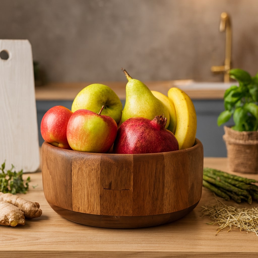 کاسه بزرگ چوبی یاکا مدل آکاسیا سه تایی