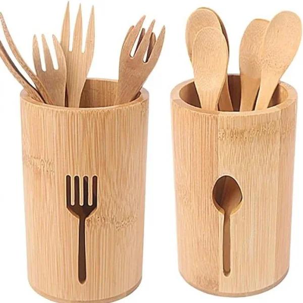 جای قاشق و چنگال مدل بامبو مجموعه 2 عددی